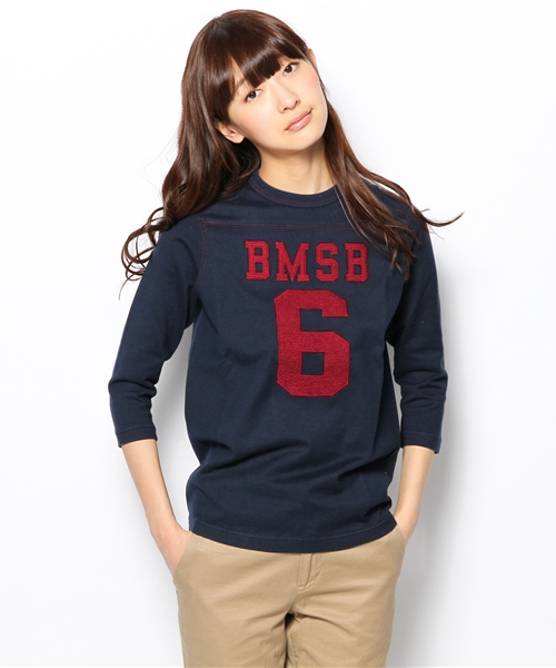 BEAMS BOY(ビームスボーイ)の「□BEAMS BOY / テンジクフットボール 3/4T 0032CL(Tシャツ/カットソー・レディース・レッド/ダークグリーン/ネイビー・ONE SIZE)」の3枚目の写真