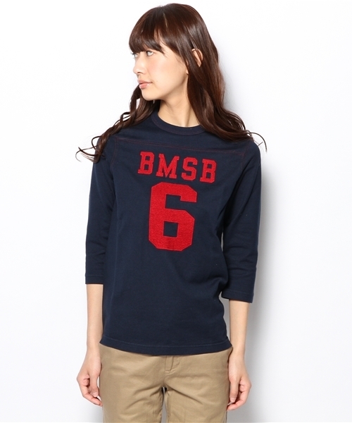 BEAMS BOY(ビームスボーイ)の「□BEAMS BOY / テンジクフットボール 3/4T 0032CL(Tシャツ/カットソー・レディース・レッド/ダークグリーン/ネイビー・ONE SIZE)」の4枚目の写真