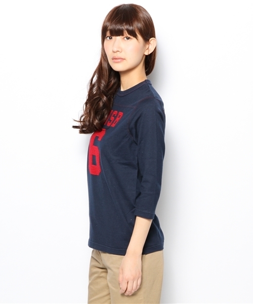 BEAMS BOY(ビームスボーイ)の「□BEAMS BOY / テンジクフットボール 3/4T 0032CL(Tシャツ/カットソー・レディース・レッド/ダークグリーン/ネイビー・ONE SIZE)」の5枚目の写真
