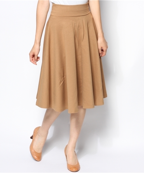 ROSE BUD（ローズバッド）の「【GISELe掲載】LCTB-14122 MIDI FLARE SKIRT（スカート・レディース・オフホワイト/マスタード/ネイビー/ブラック/キャメル/ダークグリーン/ダークグレー/ライトピンク/ライトブルー・ONE SIZE）」の8枚目の写真