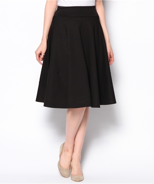 ROSE BUD（ローズバッド）の「【GISELe掲載】LCTB-14122 MIDI FLARE SKIRT（スカート・レディース・オフホワイト/マスタード/ネイビー/ブラック/キャメル/ダークグリーン/ダークグレー/ライトピンク/ライトブルー・ONE SIZE）」の3枚目の写真