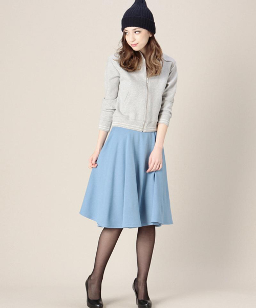 ROSE BUD（ローズバッド）の「【GISELe掲載】LCTB-14122 MIDI FLARE SKIRT（スカート・レディース・オフホワイト/マスタード/ネイビー/ブラック/キャメル/ダークグリーン/ダークグレー/ライトピンク/ライトブルー・ONE SIZE）」の18枚目の写真