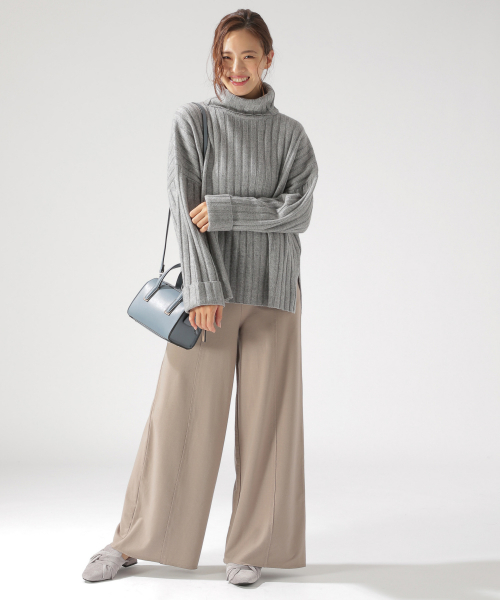 BAYFLOW（ベイフロー）の「AIR YARNリブタートル（ニット/セーター・レディース・グレー/ブラウン/ネイビー・SMALL/MEDIUM）」の6枚目の写真