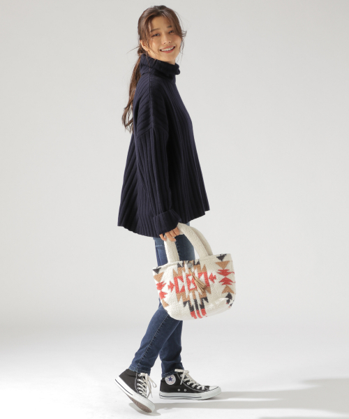 BAYFLOW（ベイフロー）の「AIR YARNリブタートル（ニット/セーター・レディース・グレー/ブラウン/ネイビー・SMALL/MEDIUM）」の14枚目の写真