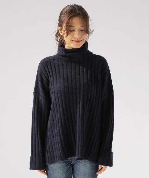 BAYFLOW（ベイフロー）の「AIR YARNリブタートル（ニット/セーター・レディース・グレー/ブラウン/ネイビー・SMALL/MEDIUM）」の15枚目の写真