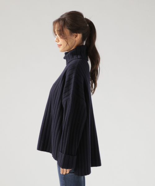 BAYFLOW（ベイフロー）の「AIR YARNリブタートル（ニット/セーター・レディース・グレー/ブラウン/ネイビー・SMALL/MEDIUM）」の16枚目の写真