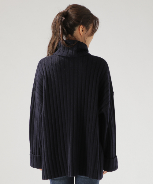 BAYFLOW（ベイフロー）の「AIR YARNリブタートル（ニット/セーター・レディース・グレー/ブラウン/ネイビー・SMALL/MEDIUM）」の17枚目の写真