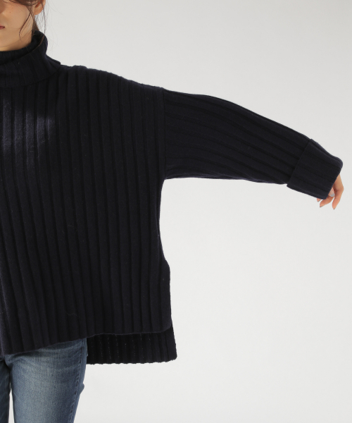BAYFLOW（ベイフロー）の「AIR YARNリブタートル（ニット/セーター・レディース・グレー/ブラウン/ネイビー・SMALL/MEDIUM）」の21枚目の写真