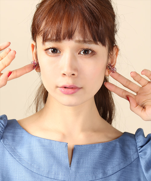 ADIEU TRISTESSE l'ecume des jours(アデュートリステスレキュームデジュール)の「アメリカンディップアートフラワーイヤリング(イヤリング・レディース・ブルー/パープル・FREE)」の3枚目の写真