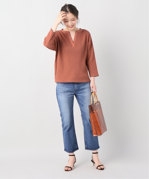 B.C STOCK(ベーセーストック)の「アイレットジャガードスキッパープルオーバー(Tシャツ/カットソー・レディース・ホワイト/ピンク/オレンジ・FREE)」の12枚目の写真