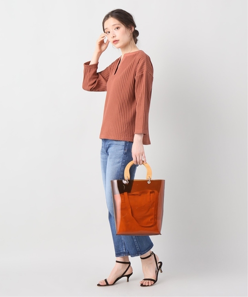 B.C STOCK(ベーセーストック)の「アイレットジャガードスキッパープルオーバー(Tシャツ/カットソー・レディース・ホワイト/ピンク/オレンジ・FREE)」の10枚目の写真