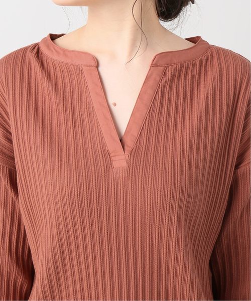B.C STOCK(ベーセーストック)の「アイレットジャガードスキッパープルオーバー(Tシャツ/カットソー・レディース・ホワイト/ピンク/オレンジ・FREE)」の6枚目の写真