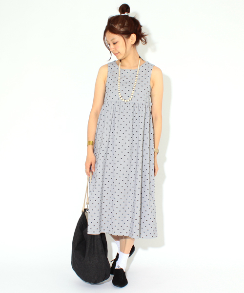 BEAMS BOY（ビームスボーイ）の「○BEAMS BOY / ジャカード 切替 ノースリーブ ワンピース **（ワンピース・レディース・ブラック系その他/ブラック/レッド/ネイビー・ONE SIZE）」の5枚目の写真