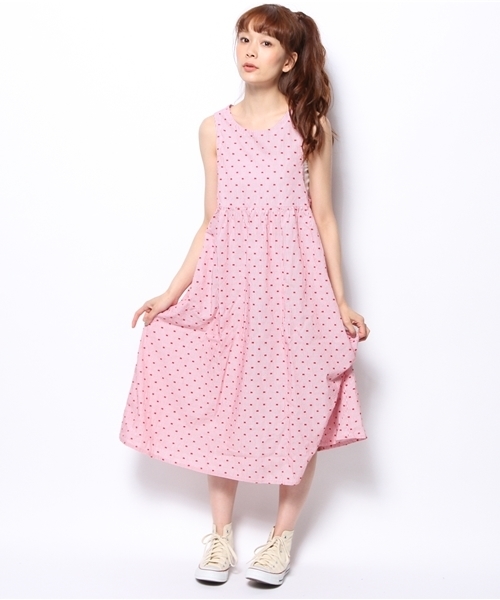 BEAMS BOY（ビームスボーイ）の「○BEAMS BOY / ジャカード 切替 ノースリーブ ワンピース **（ワンピース・レディース・ブラック系その他/ブラック/レッド/ネイビー・ONE SIZE）」の4枚目の写真