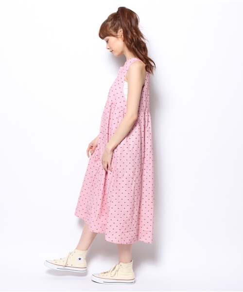 BEAMS BOY（ビームスボーイ）の「○BEAMS BOY / ジャカード 切替 ノースリーブ ワンピース **（ワンピース・レディース・ブラック系その他/ブラック/レッド/ネイビー・ONE SIZE）」の7枚目の写真