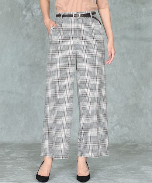 CLEAR IMPRESSION (クリアインプレッション)の「チェック柄ワイドパンツ《Memorich Warm》【steady.10月号掲載】【Ray10月号掲載】(パンツ)」|ブラウン系その他