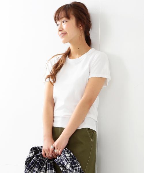 Ray BEAMS（レイビームス）の「Ray BEAMS / タックリブ 天竺 クルーネック Tシャツ（Tシャツ/カットソー・レディース・オフホワイト/シルバー/ネイビー/ブラック・1/0）」の5枚目の写真