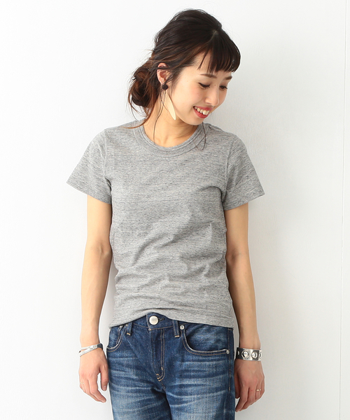 Ray BEAMS（レイビームス）の「Ray BEAMS / タックリブ 天竺 クルーネック Tシャツ（Tシャツ/カットソー・レディース・オフホワイト/シルバー/ネイビー/ブラック・1/0）」の6枚目の写真