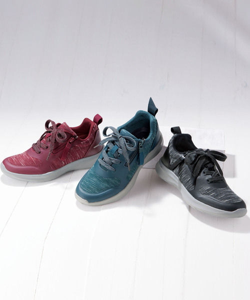 BELLUNA（ベルーナ）の「ニット素材アクティブソールスニーカー（スニーカー・レディース・ブラック/グリーン/ワインレッド・23/24/25/24.5/23.5/22.5）」の6枚目の写真