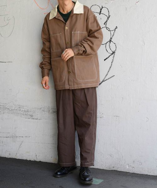 kutir（クティール）の「【クティールフルギ】襟配色ステッチカバーオール（ブルゾン・メンズ・ブラック/キャメル・MEDIUM/LARGE）」の17枚目の写真