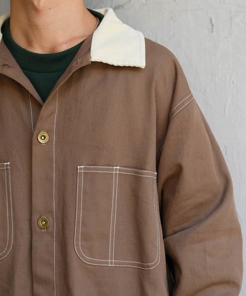 kutir（クティール）の「【クティールフルギ】襟配色ステッチカバーオール（ブルゾン・メンズ・ブラック/キャメル・MEDIUM/LARGE）」の22枚目の写真