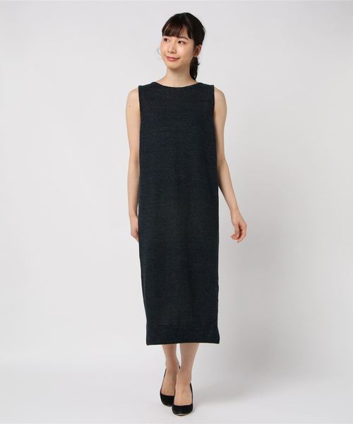 JANESMITH(ジェーンスミス)の「JANESMITH ジェーンスミス / 2WAY RAYARD ONEPIECE レイヤードワンピース(ワンピース・レディース・ベージュ/ネイビー/サックスブルー・38/36)」の3枚目の写真
