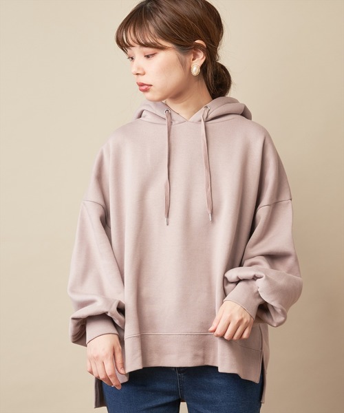 natural couture(ナチュラルクチュール)の「【WEB限定】裏起毛裏毛ゆるパーカー(スウェット・レディース・オフホワイト/モカ/ライトベージュ/ラベンダー・FREE)」の20枚目の写真