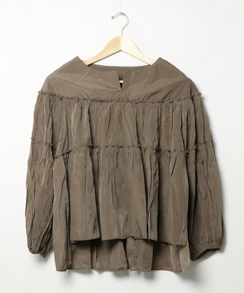 coca（coca）（コカ）の「袖バルーンティアードブラウス（シャツ/ブラウス・レディース・ベージュ・ONE SIZE）」の3枚目の写真