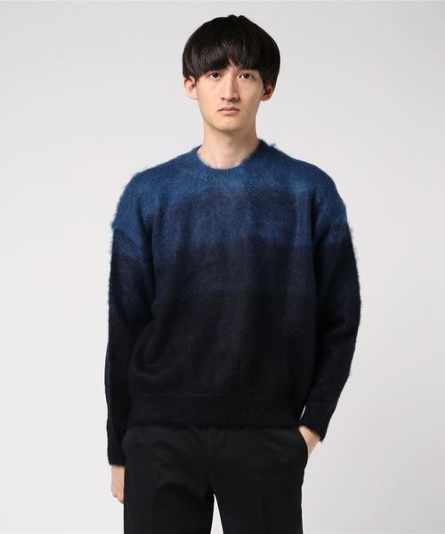 Milok（ミロック）の「MOHAIR GRADATION KNIT（ニット/セーター・メンズ・ネイビー/グレー・46）」の5枚目の写真