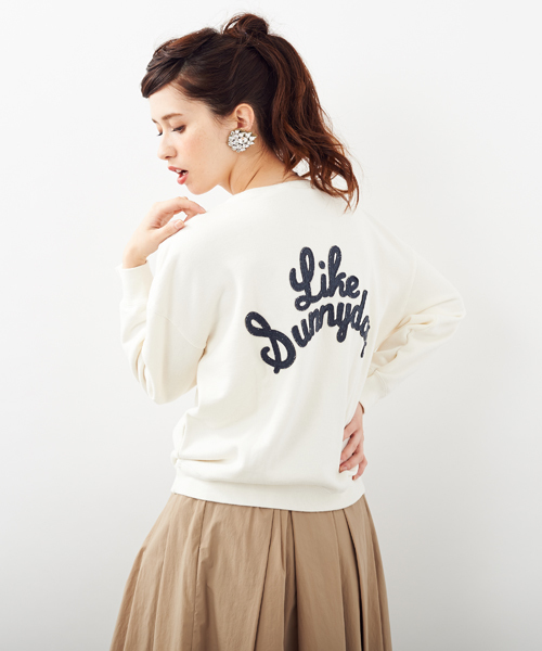 Another Edition(アナザーエディション)の「AE LIKE SUNNY DAY PO(スウェット・レディース・ホワイト/グレー/ワイン・フリ-)」の2枚目の写真