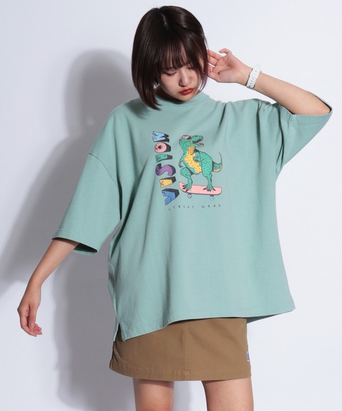 VISION STREET WEAR（ヴィジョンストリートウェア）の「【VISION STREET WEAR】ベビーウェイト オリジナルデザインプリント ビッグシルエット 半袖Tシャツ（Tシャツ/カットソー・メンズ・チャコールグレー/ライトグレー/ベージュ/パープル/オフホワイト/ネイビー/ミント/チャコール/ホワイト系その他/グリーン系その他/グレー系その他/ホワイト系その他2/パープル系その他/グレー系その他3/ホワイト系その他3/ケリー/グレー系その他2/ベージュ系その他/パープル系その他2/ホワイト系その他4・M/L/LL）」の15枚目の写真