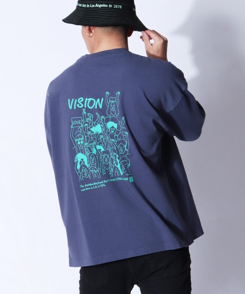 VISION STREET WEAR（ヴィジョンストリートウェア）の「【VISION STREET WEAR】ベビーウェイト オリジナルデザインプリント ビッグシルエット 半袖Tシャツ（Tシャツ/カットソー・メンズ・チャコールグレー/ライトグレー/ベージュ/パープル/オフホワイト/ネイビー/ミント/チャコール/ホワイト系その他/グリーン系その他/グレー系その他/ホワイト系その他2/パープル系その他/グレー系その他3/ホワイト系その他3/ケリー/グレー系その他2/ベージュ系その他/パープル系その他2/ホワイト系その他4・M/L/LL）」の17枚目の写真