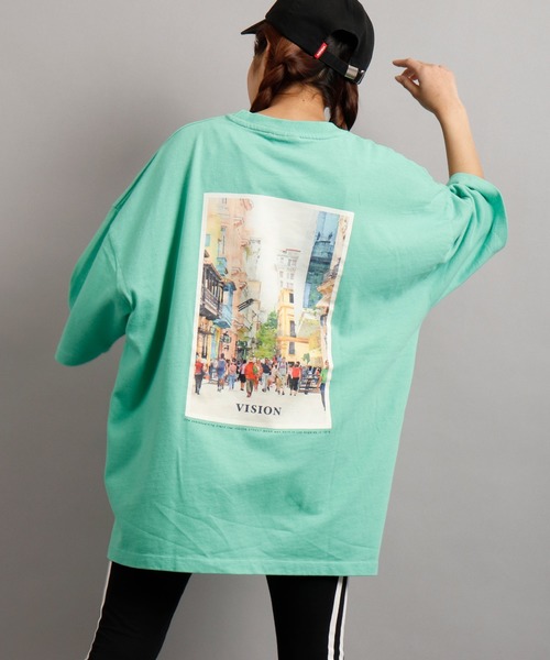 VISION STREET WEAR（ヴィジョンストリートウェア）の「【VISION STREET WEAR】ベビーウェイト オリジナルデザインプリント ビッグシルエット 半袖Tシャツ（Tシャツ/カットソー・メンズ・チャコールグレー/ライトグレー/ベージュ/パープル/オフホワイト/ネイビー/ミント/チャコール/ホワイト系その他/グリーン系その他/グレー系その他/ホワイト系その他2/パープル系その他/グレー系その他3/ホワイト系その他3/ケリー/グレー系その他2/ベージュ系その他/パープル系その他2/ホワイト系その他4・M/L/LL）」の16枚目の写真