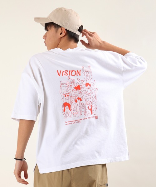 VISION STREET WEAR（ヴィジョンストリートウェア）の「【VISION STREET WEAR】ベビーウェイト オリジナルデザインプリント ビッグシルエット 半袖Tシャツ（Tシャツ/カットソー・メンズ・チャコールグレー/ライトグレー/ベージュ/パープル/オフホワイト/ネイビー/ミント/チャコール/ホワイト系その他/グリーン系その他/グレー系その他/ホワイト系その他2/パープル系その他/グレー系その他3/ホワイト系その他3/ケリー/グレー系その他2/ベージュ系その他/パープル系その他2/ホワイト系その他4・M/L/LL）」の2枚目の写真