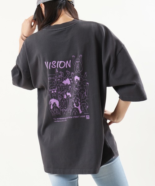 VISION STREET WEAR（ヴィジョンストリートウェア）の「【VISION STREET WEAR】ベビーウェイト オリジナルデザインプリント ビッグシルエット 半袖Tシャツ（Tシャツ/カットソー・メンズ・チャコールグレー/ライトグレー/ベージュ/パープル/オフホワイト/ネイビー/ミント/チャコール/ホワイト系その他/グリーン系その他/グレー系その他/ホワイト系その他2/パープル系その他/グレー系その他3/ホワイト系その他3/ケリー/グレー系その他2/ベージュ系その他/パープル系その他2/ホワイト系その他4・M/L/LL）」の7枚目の写真