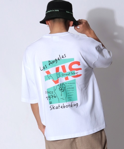 VISION STREET WEAR（ヴィジョンストリートウェア）の「【VISION STREET WEAR】ベビーウェイト オリジナルデザインプリント ビッグシルエット 半袖Tシャツ（Tシャツ/カットソー・メンズ・チャコールグレー/ライトグレー/ベージュ/パープル/オフホワイト/ネイビー/ミント/チャコール/ホワイト系その他/グリーン系その他/グレー系その他/ホワイト系その他2/パープル系その他/グレー系その他3/ホワイト系その他3/ケリー/グレー系その他2/ベージュ系その他/パープル系その他2/ホワイト系その他4・M/L/LL）」の4枚目の写真