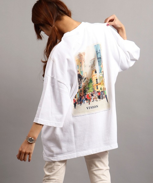 VISION STREET WEAR（ヴィジョンストリートウェア）の「【VISION STREET WEAR】ベビーウェイト オリジナルデザインプリント ビッグシルエット 半袖Tシャツ（Tシャツ/カットソー・メンズ・チャコールグレー/ライトグレー/ベージュ/パープル/オフホワイト/ネイビー/ミント/チャコール/ホワイト系その他/グリーン系その他/グレー系その他/ホワイト系その他2/パープル系その他/グレー系その他3/ホワイト系その他3/ケリー/グレー系その他2/ベージュ系その他/パープル系その他2/ホワイト系その他4・M/L/LL）」の5枚目の写真