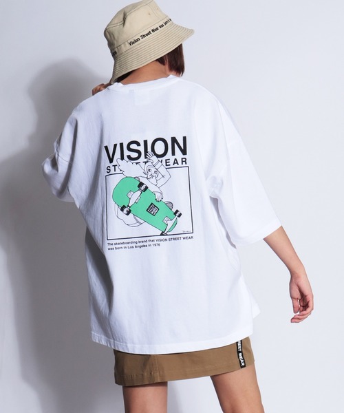 VISION STREET WEAR（ヴィジョンストリートウェア）の「【VISION STREET WEAR】ベビーウェイト オリジナルデザインプリント ビッグシルエット 半袖Tシャツ（Tシャツ/カットソー・メンズ・チャコールグレー/ライトグレー/ベージュ/パープル/オフホワイト/ネイビー/ミント/チャコール/ホワイト系その他/グリーン系その他/グレー系その他/ホワイト系その他2/パープル系その他/グレー系その他3/ホワイト系その他3/ケリー/グレー系その他2/ベージュ系その他/パープル系その他2/ホワイト系その他4・M/L/LL）」の6枚目の写真