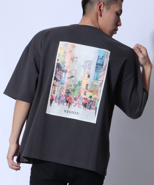 VISION STREET WEAR（ヴィジョンストリートウェア）の「【VISION STREET WEAR】ベビーウェイト オリジナルデザインプリント ビッグシルエット 半袖Tシャツ（Tシャツ/カットソー・メンズ・チャコールグレー/ライトグレー/ベージュ/パープル/オフホワイト/ネイビー/ミント/チャコール/ホワイト系その他/グリーン系その他/グレー系その他/ホワイト系その他2/パープル系その他/グレー系その他3/ホワイト系その他3/ケリー/グレー系その他2/ベージュ系その他/パープル系その他2/ホワイト系その他4・M/L/LL）」の12枚目の写真