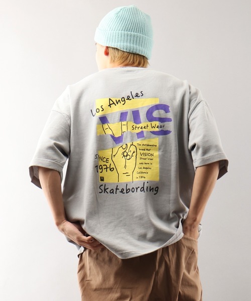 VISION STREET WEAR（ヴィジョンストリートウェア）の「【VISION STREET WEAR】ベビーウェイト オリジナルデザインプリント ビッグシルエット 半袖Tシャツ（Tシャツ/カットソー・メンズ・チャコールグレー/ライトグレー/ベージュ/パープル/オフホワイト/ネイビー/ミント/チャコール/ホワイト系その他/グリーン系その他/グレー系その他/ホワイト系その他2/パープル系その他/グレー系その他3/ホワイト系その他3/ケリー/グレー系その他2/ベージュ系その他/パープル系その他2/ホワイト系その他4・M/L/LL）」の8枚目の写真