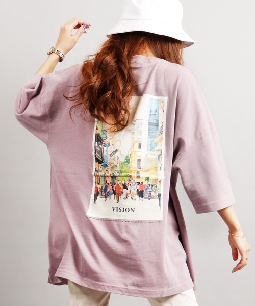 VISION STREET WEAR（ヴィジョンストリートウェア）の「【VISION STREET WEAR】ベビーウェイト オリジナルデザインプリント ビッグシルエット 半袖Tシャツ（Tシャツ/カットソー・メンズ・チャコールグレー/ライトグレー/ベージュ/パープル/オフホワイト/ネイビー/ミント/チャコール/ホワイト系その他/グリーン系その他/グレー系その他/ホワイト系その他2/パープル系その他/グレー系その他3/ホワイト系その他3/ケリー/グレー系その他2/ベージュ系その他/パープル系その他2/ホワイト系その他4・M/L/LL）」の20枚目の写真