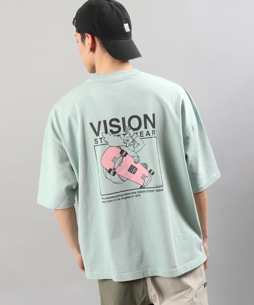 VISION STREET WEAR（ヴィジョンストリートウェア）の「【VISION STREET WEAR】ベビーウェイト オリジナルデザインプリント ビッグシルエット 半袖Tシャツ（Tシャツ/カットソー・メンズ・チャコールグレー/ライトグレー/ベージュ/パープル/オフホワイト/ネイビー/ミント/チャコール/ホワイト系その他/グリーン系その他/グレー系その他/ホワイト系その他2/パープル系その他/グレー系その他3/ホワイト系その他3/ケリー/グレー系その他2/ベージュ系その他/パープル系その他2/ホワイト系その他4・M/L/LL）」の14枚目の写真