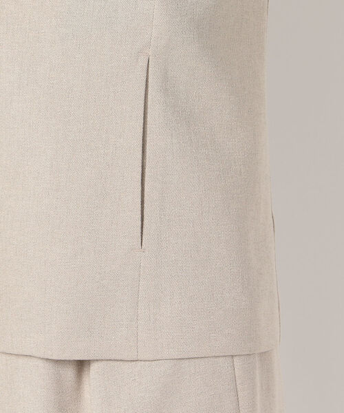 NOLLEY’S（ノーリーズ）の「[新色追加]ストレッチ麻調合繊ライトジャケット（ノーカラージャケット・レディース・ベージュ/ネイビー/グレー系その他・38/36）」の10枚目の写真