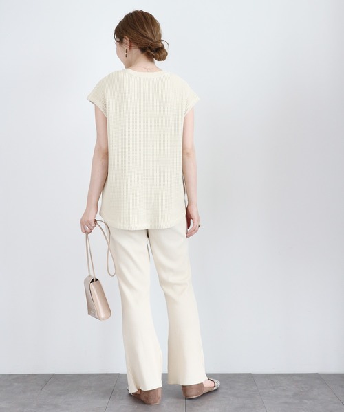 AMERICAN HOLIC（アメリカンホリック）の「ワッフルワイドパンツ ＊（その他パンツ・レディース・アイボリー/チャコールグレー・MEDIUM/LARGE/L/M）」の6枚目の写真