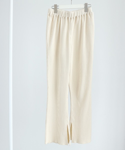 AMERICAN HOLIC（アメリカンホリック）の「ワッフルワイドパンツ ＊（その他パンツ・レディース・アイボリー/チャコールグレー・MEDIUM/LARGE/L/M）」の7枚目の写真