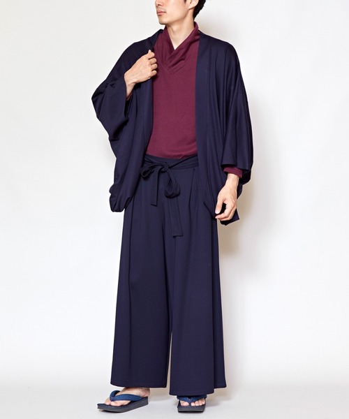 カヤ（カヤ）の「【カヤ】-KETAKASHI- 気高しメンズ羽織り（カーディガン/ボレロ・メンズ・エンジ/ネイビー/スミクロ・FREE）」の7枚目の写真