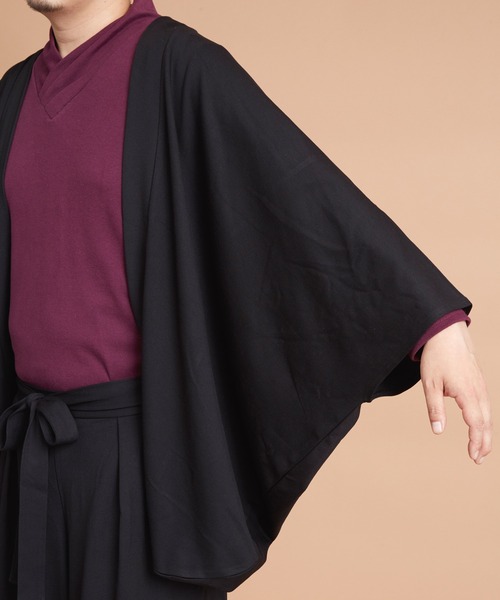 カヤ（カヤ）の「【カヤ】-KETAKASHI- 気高しメンズ羽織り（カーディガン/ボレロ・メンズ・エンジ/ネイビー/スミクロ・FREE）」の16枚目の写真