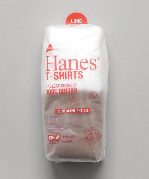 HANES(ヘインズ)の「【HANES/ヘインズ】JAPANFITL/S2Pアソート HW5430 2枚組 ロンT 「Japan Fit」「透けにくい5.3oz」(Tシャツ/カットソー・レディース・その他1/その他2/その他3/その他4/その他5・MEDIUM/LARGE)」の2枚目の写真