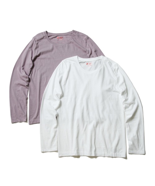 HANES(ヘインズ)の「【HANES/ヘインズ】JAPANFITL/S2Pアソート HW5430 2枚組 ロンT 「Japan Fit」「透けにくい5.3oz」(Tシャツ/カットソー・レディース・その他1/その他2/その他3/その他4/その他5・MEDIUM/LARGE)」の4枚目の写真