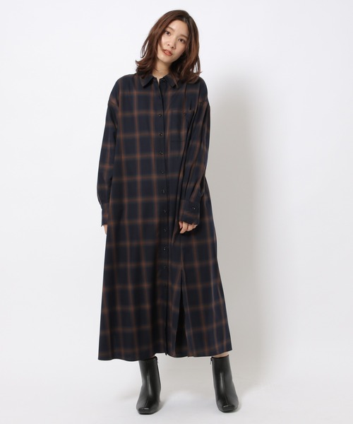 BABYLONE（バビロン）の「チェックシャツワンピース（シャツ